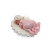 Picture of BABY COVERED IN BLANKET 7 X 8 CM HAND MADE SUGAR CAKE TOPPER